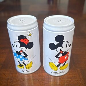 Tin Disney Mickey Mouse and Minnie Mouse Salt & Pepper Shakers